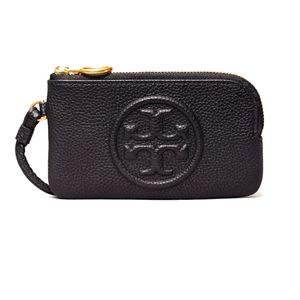 NWT Tory Burch Perry Bombé leather Card Case in Black